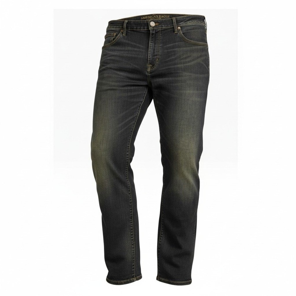 American Eagle Mens Original Straight Extreme Flex Dark Wash Jeans 42x31